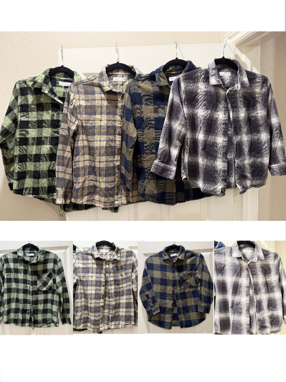 ✨ ZARA BOYS Plaid Flannel Button Down Shirts BUNDLE of 4! ✨ SIZE 8-10 YOUTH